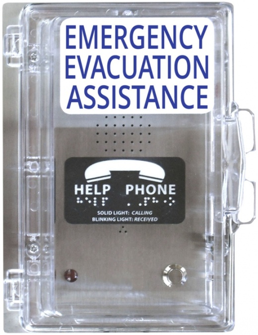 Stainless Steel Refuge Call Box with Protective Cover for Alpharefuge 2100 Series