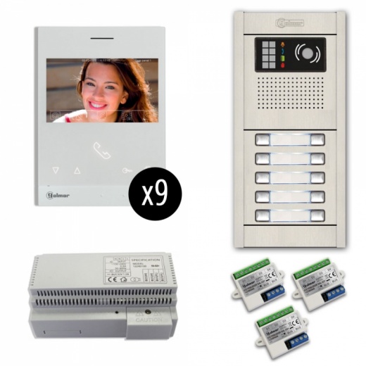 9-Unit Videointercom Kit-Al-Fl