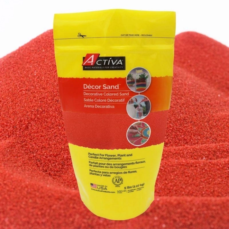 déCor Sand™ Decorative Colored Sand, Bright Red, 5 Lb (2.27 Kg) Reclosable