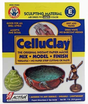 ACTÍVA CelluClay® Instant Paper Mâché, Dries White, 1 lb (454 g)