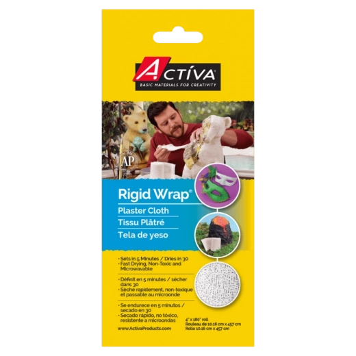 Rigid Wrap Plaster Cloth 4-In X 180-In Roll for Art and Craft Projects