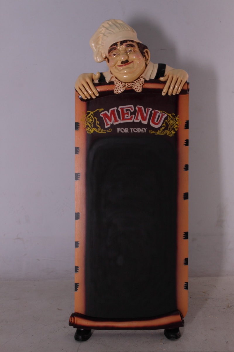 Standing Chef With Chalkboard 60" Tall