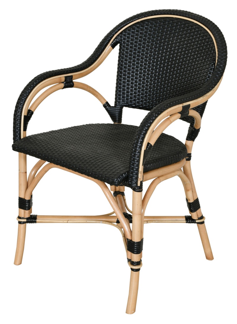 Black Sierra Bistro Arm Dining Chair