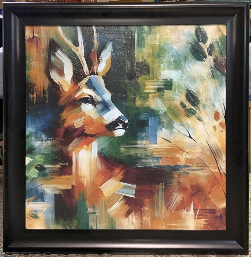 Framed Autumn Deer Giclee 36X36