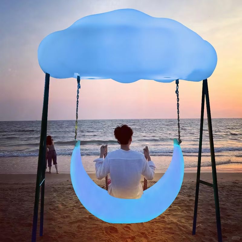 LED Color Changing Moon And Cloud Swing