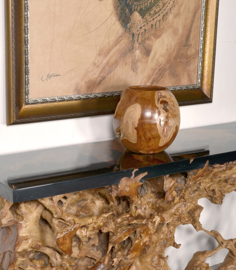 Large Teak Natural Vase