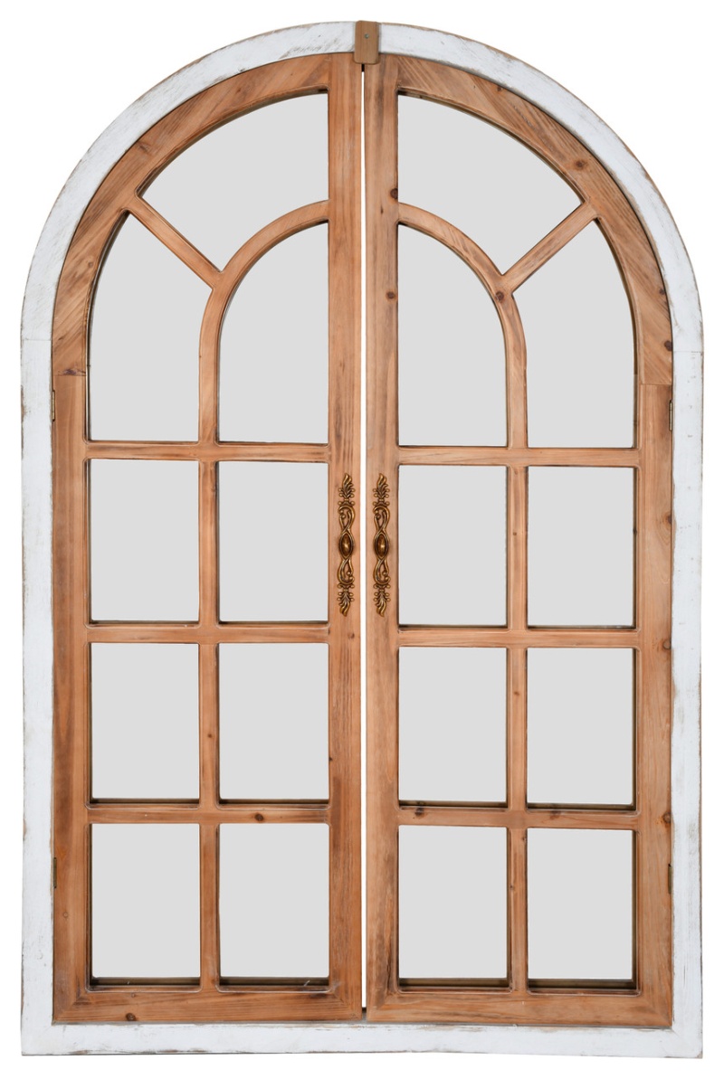 Windowpane Leaner Mirror With Two Tone Finish
