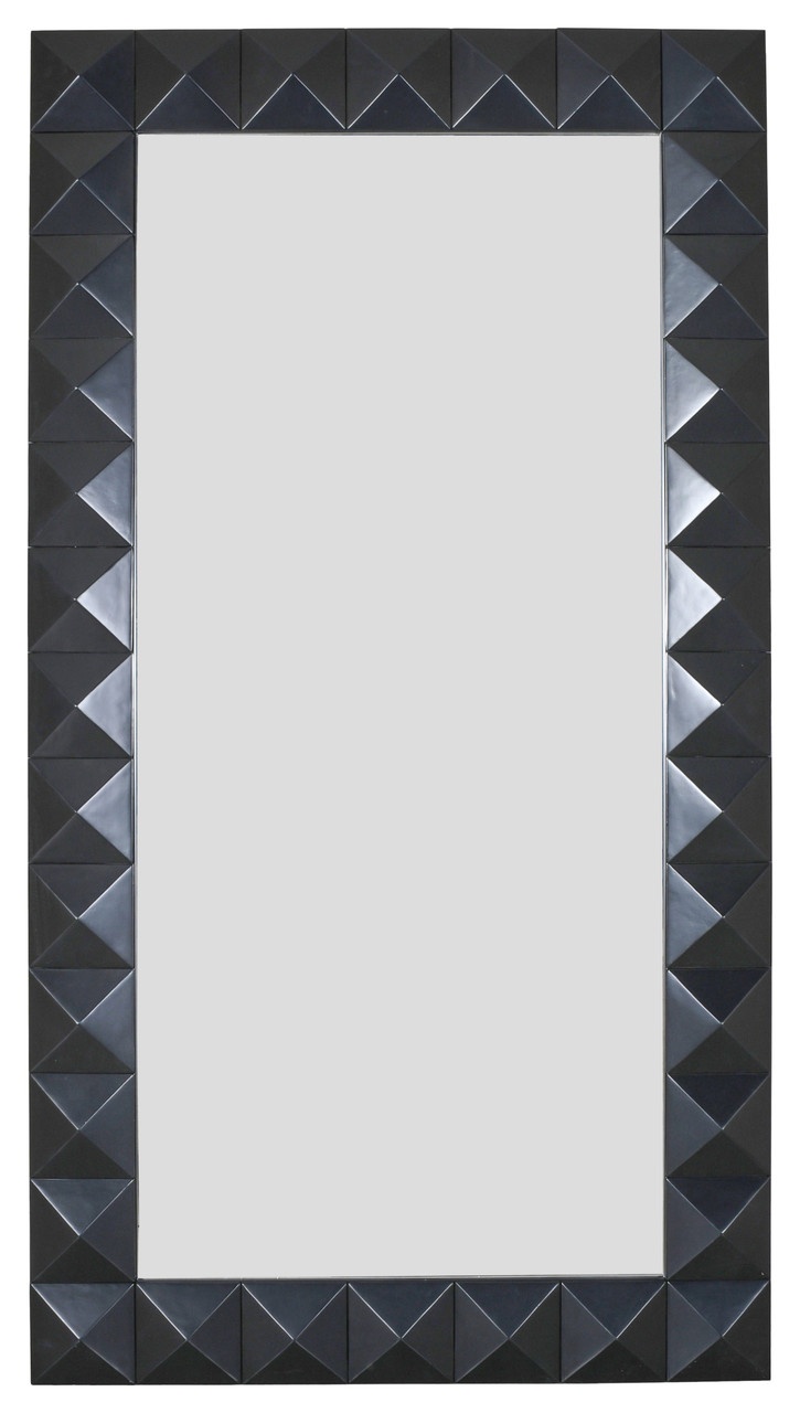 Pyramid Flat Black Leaner Mirror