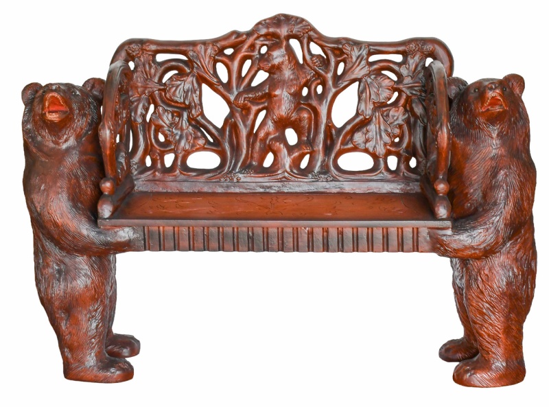 Two Bears Holding Bench