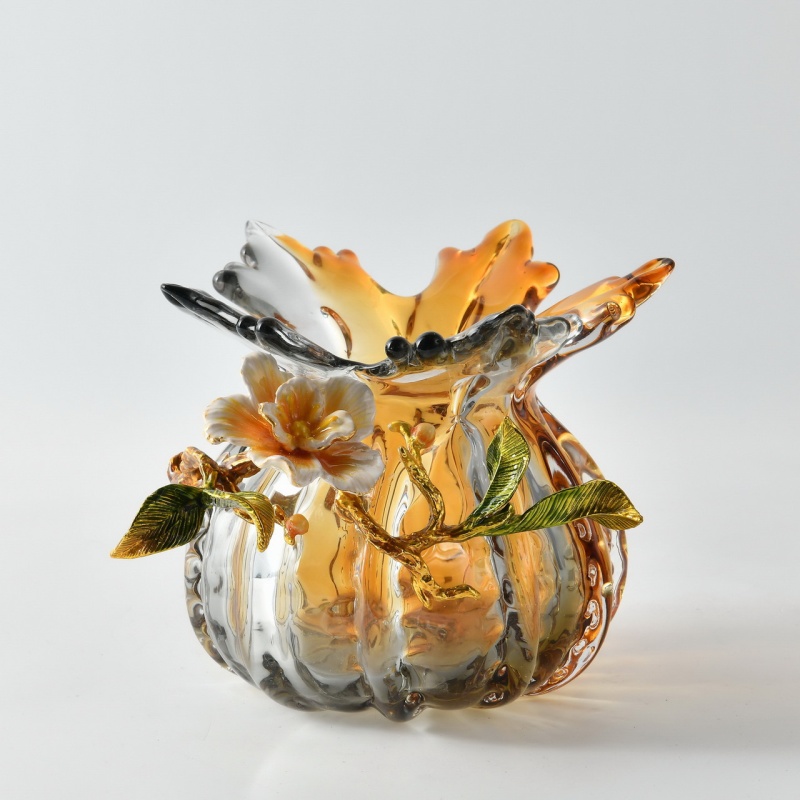 Golden Bloom Handcrafted Vase