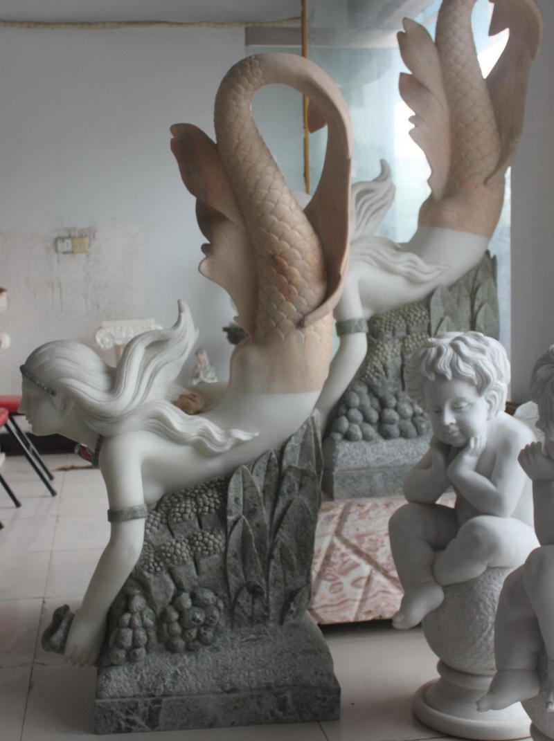 Mermaid Marble Statue T7824