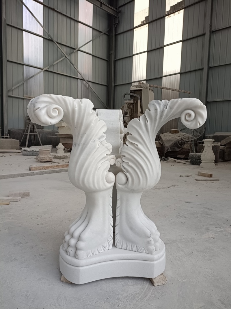 Special Order Fleur De Lis White Marble Vase