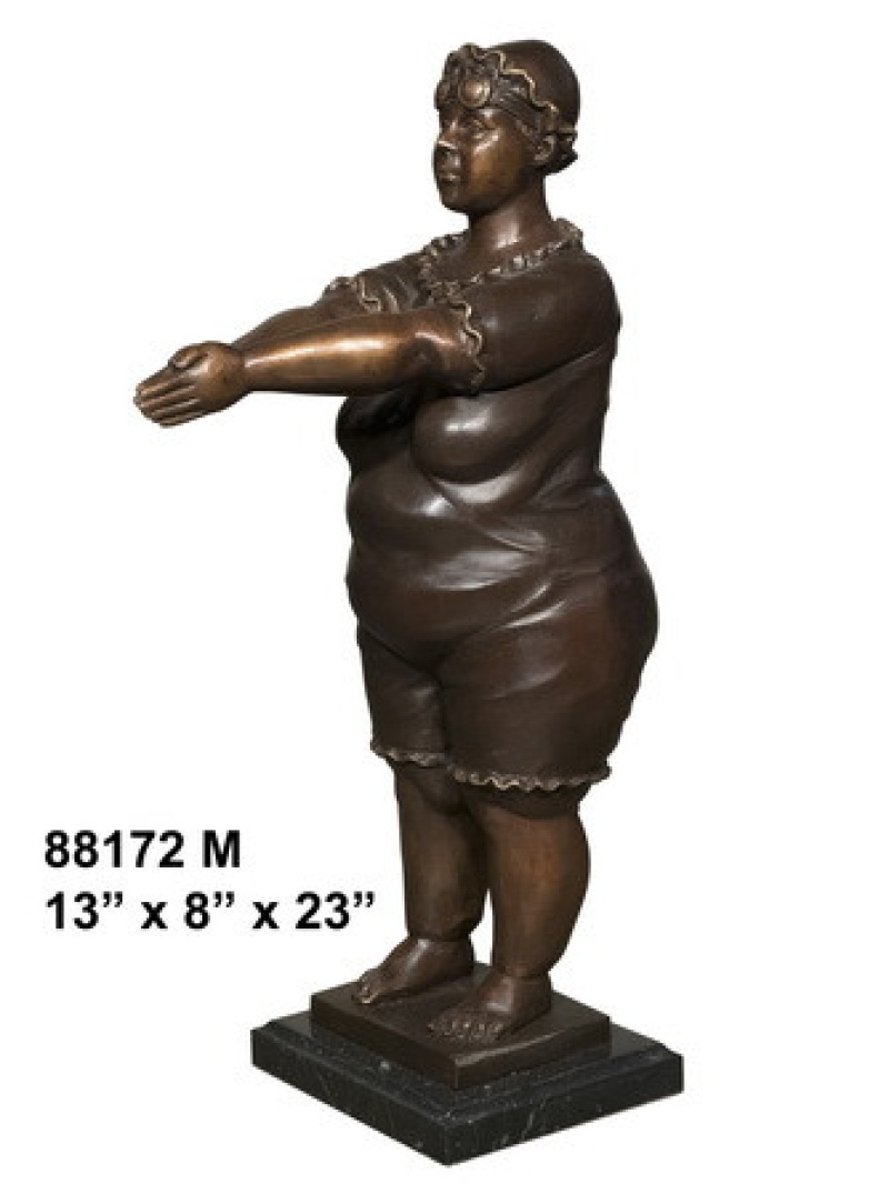 Swimming Lady On Marble Base