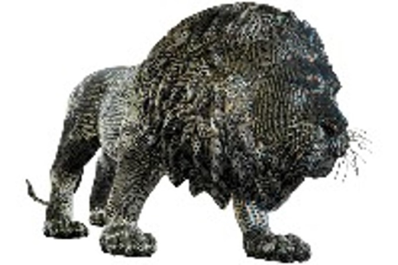 Stainless Steel Walking Lion Sculpture