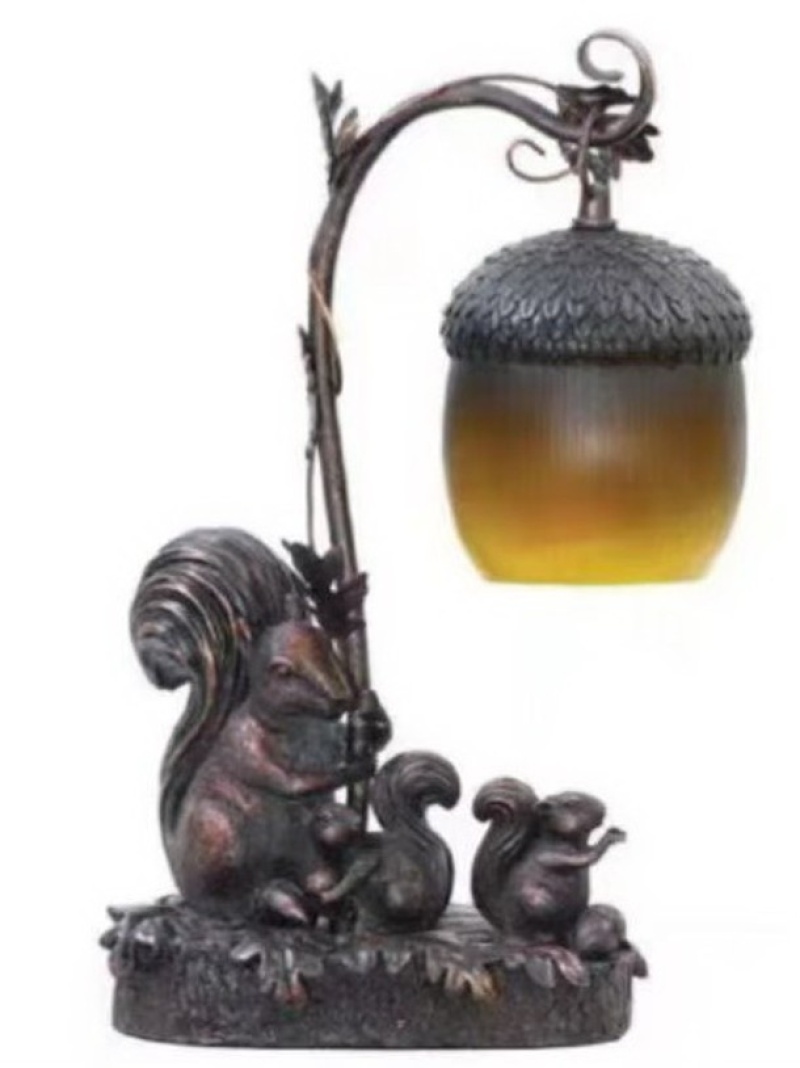 Squirrels And Acorn Table Lamp