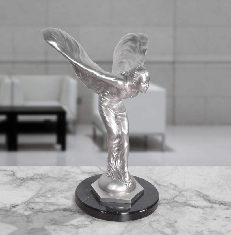Bronze and Nickel Spirit of Ecstasy 28-Inch Sculpture