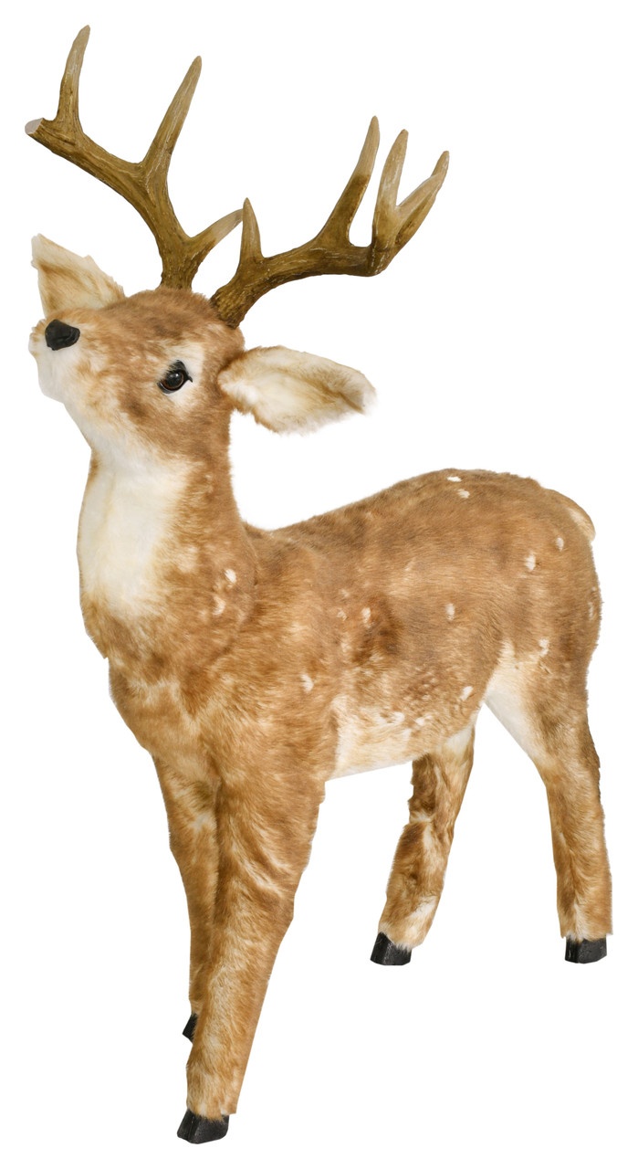 Spotted Deer Standing Baby Fawn With Faux Fur