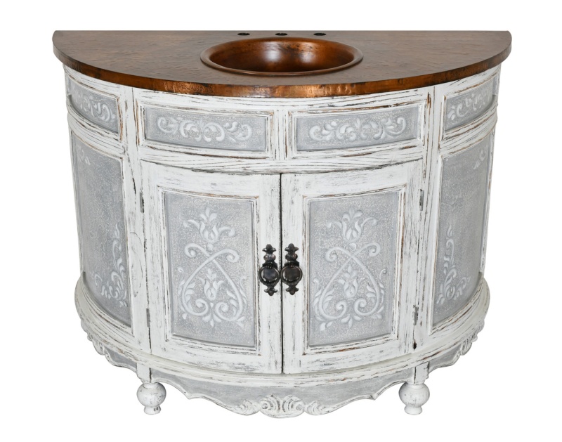 Cabo Blanco Peruvian Copper Top Blanco Bathroom Vanity 48w