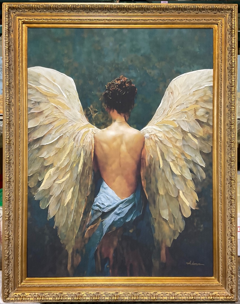Framed Wings Of Stone Giclee 36X48