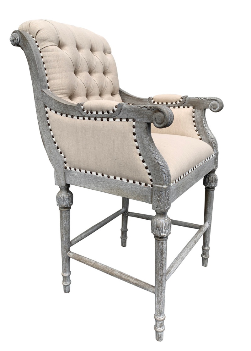 Mystique Gray Continental Linen Counter Stool