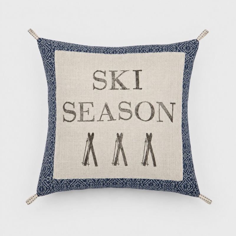 Ski Season Lodge Decorative Pillow
