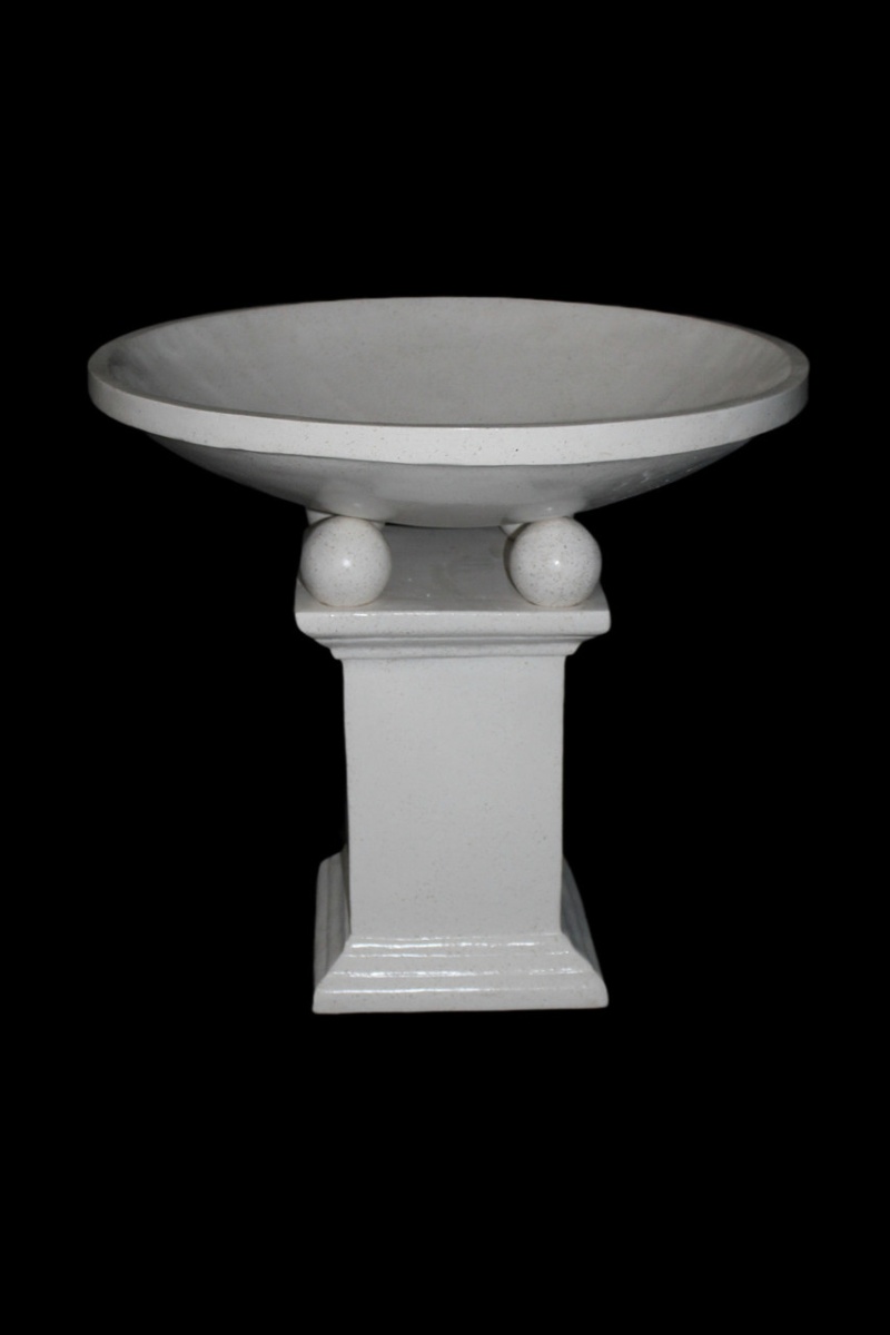 AFD Home White Terrazzo Pot on Stand 28in