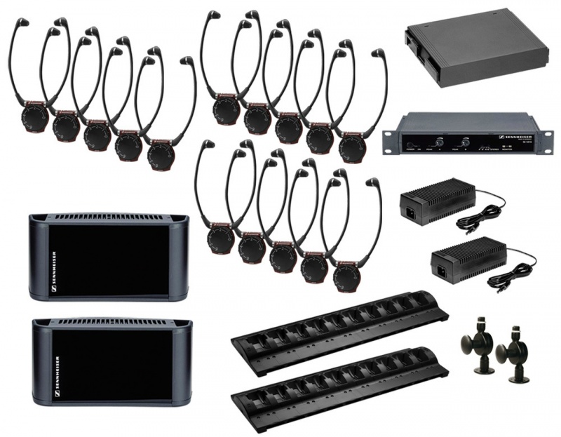 Sennheiser 2.3/2.8 Mhz Infrared System Package To Cover 12,500 Sq Ft In Dual Channel Mode