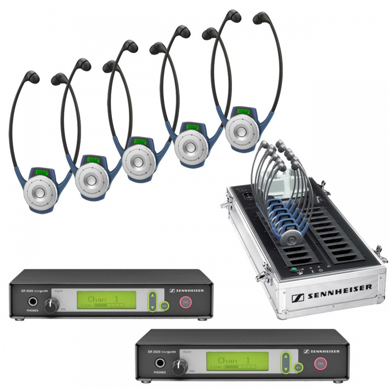 Sennheiser Rf System Package For Two Channel Applications. Includes (2) Sr2020-D-Us Rack-Mountable Transmitter, (1) Am2 Front-Mount Antenna Mounting Kit, (5) Hde2020-D-Ii Us Receivers, (1) Ezl2020l Charger Case And (1) Ada Signage Kit, Sr2020-D-Usdua