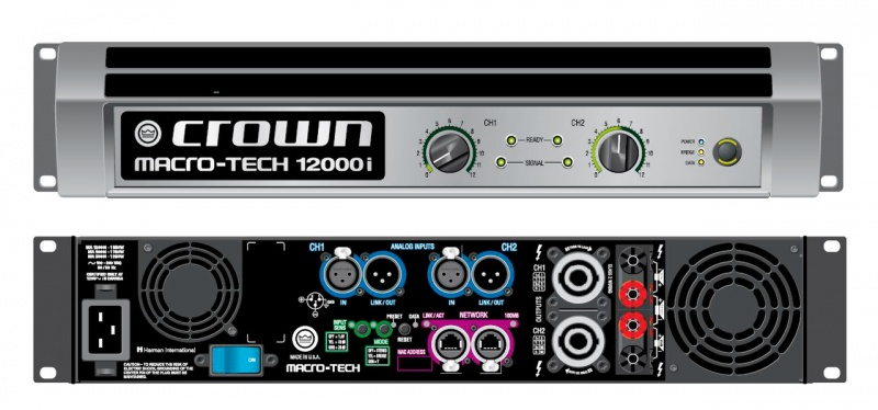 Crown Two Channel 4500W @ 4 Ohm Power Amplifier, Ma12000i