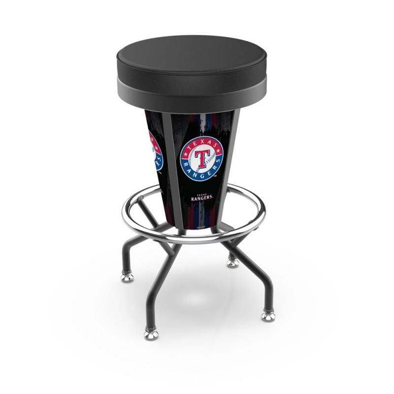 L5000 Texas Rangers 30" Lighted Bar Stool With Black Wrinkle Finish By Holland Bar Stool Co