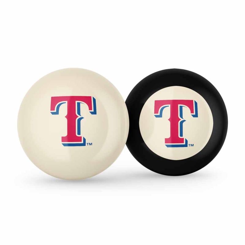 Texas Rangers Logo Cue Ball & 8 Ball