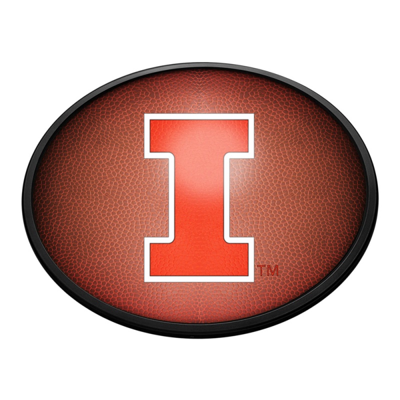 Illinois Fighting Illini: Pigskin - Oval Slimline Lighted Wall Sign