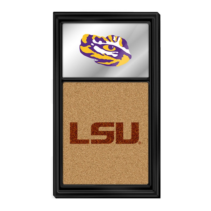 Lsu Tigers: Tiger Eye Dual Logo - Mirrored Cork Note Board