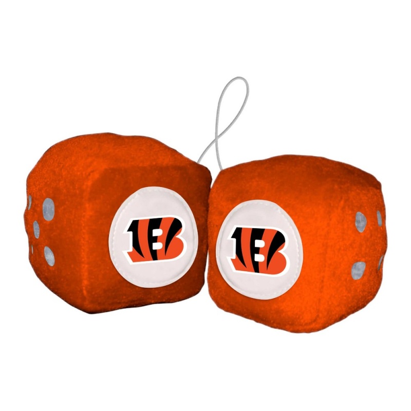 Cincinnati Bengals Team Color Fuzzy Dice Decor 3" Set