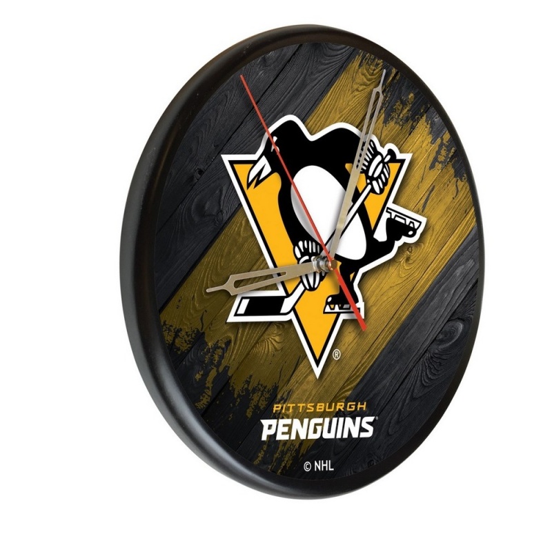 Pittsburgh Penguins Digitally Printed Wood Clock By The Holland Bar Stool Co