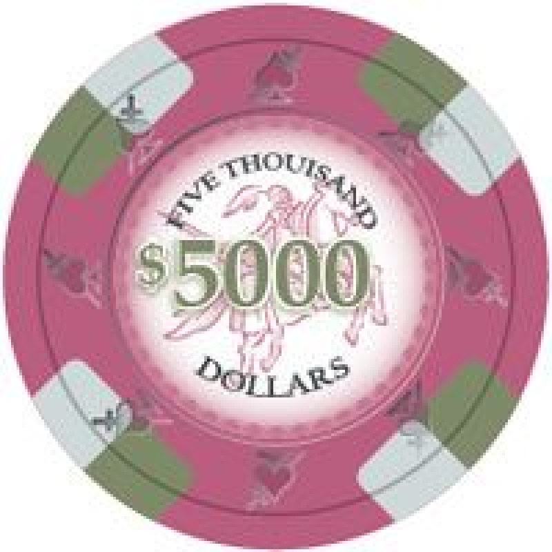 Poker Knights Series Clay Poker Chips 13.5G Roll Of 25 Chips - $5000