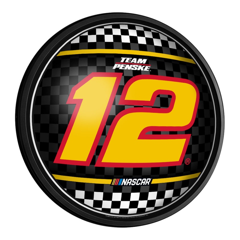 Ryan Blaney: Checkered Flag - Round Slimline Lighted Wall Sign