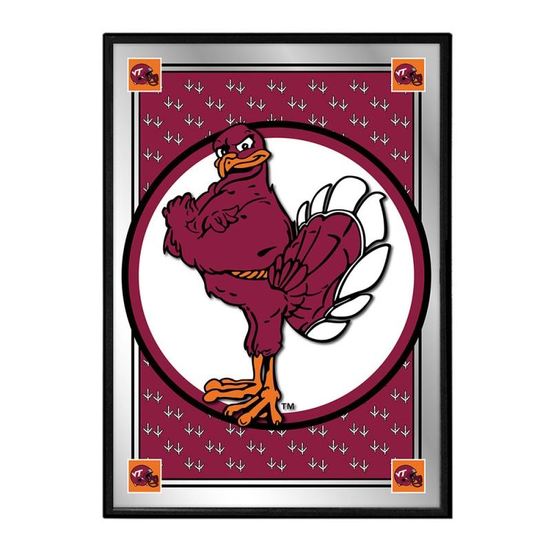 Virginia Tech Hokies: Team Spirit, Mascot - Framed Mirrored Wall Sign