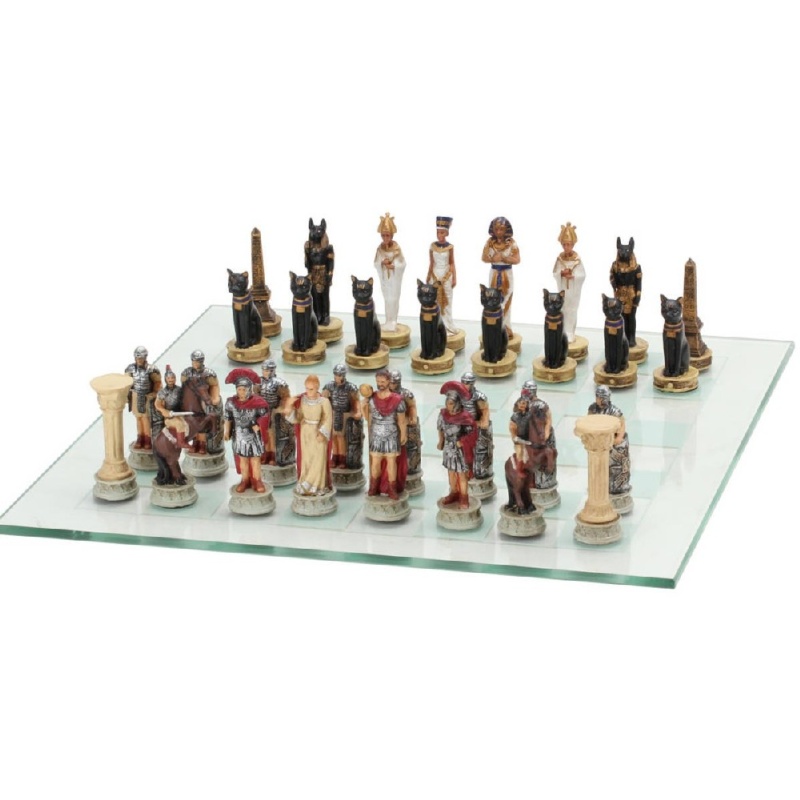 Roman/Egyptian Chessmen - Poly Resin (King: 3 3/4")