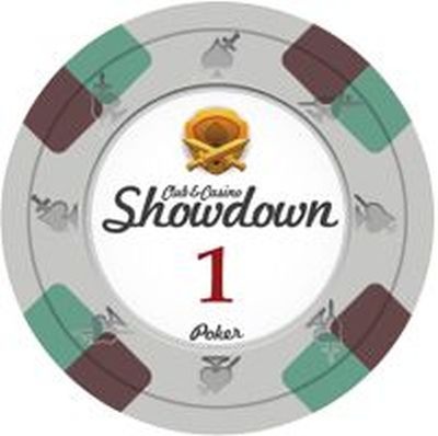 Showdown Series Clay Poker Chips 13.5G Roll Of 25 Chips - $1