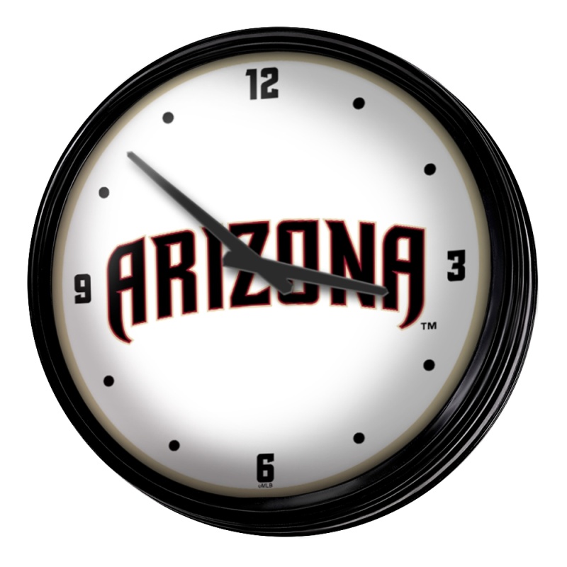 Arizona Diamondbacks: Wordmark - Retro Lighted Wall Clock