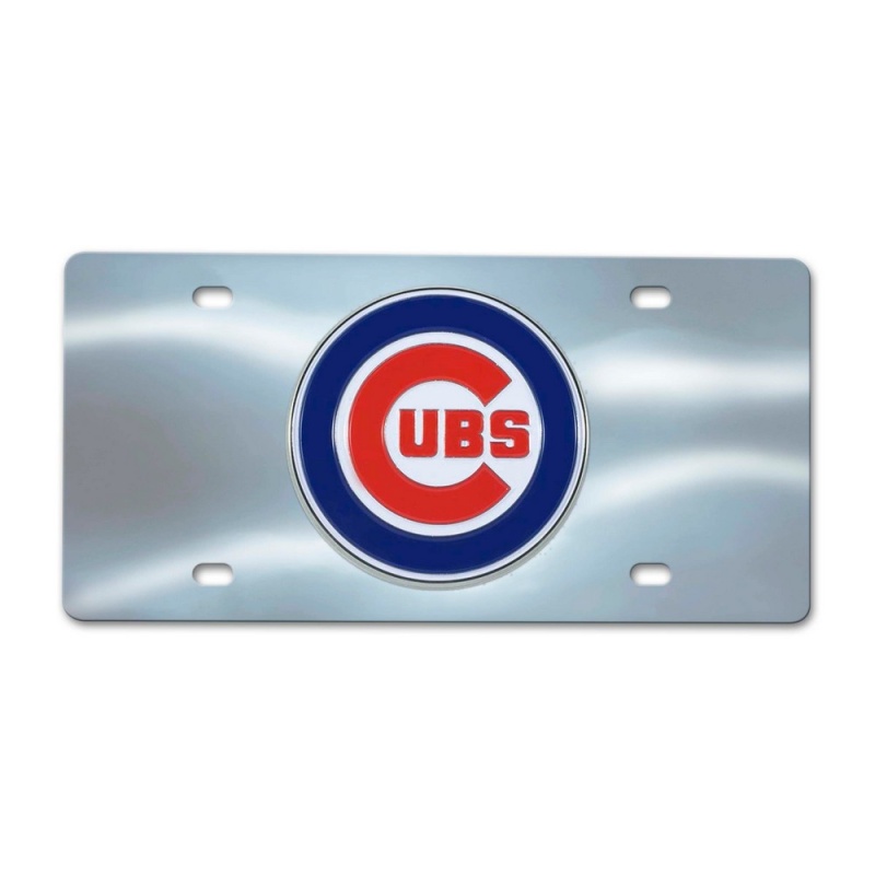 Chicago Cubs 3D Stainless Steel License Plate