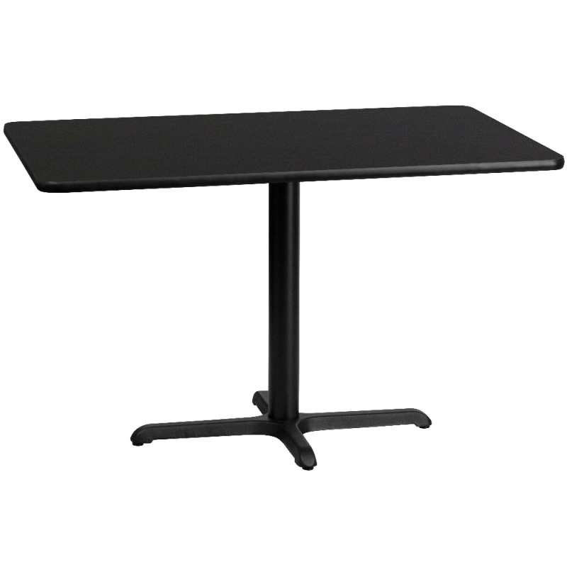 Stiles 30'' X 48'' Rectangular Black Laminate Table Top With 23.5'' X 29.5'' Table Height Base