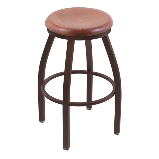 Xl 802 Misha Swivel Stool With Bronze Finish And Medium Oak Seat