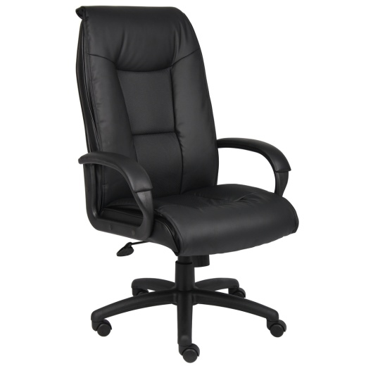 Boss Executive Leather Plus Chair W/Padded Arm