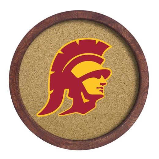 Usc Trojans: Mascot "Faux" Barrel Framed Cork Board