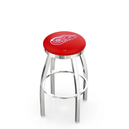 L8c2c Chrome Detroit Red Wings Swivel Bar Stool With Accent Ring By Holland Bar Stool Company