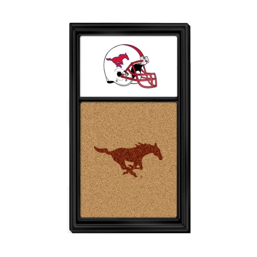 Smu Mustangs: Dual Logo Cork Note Board