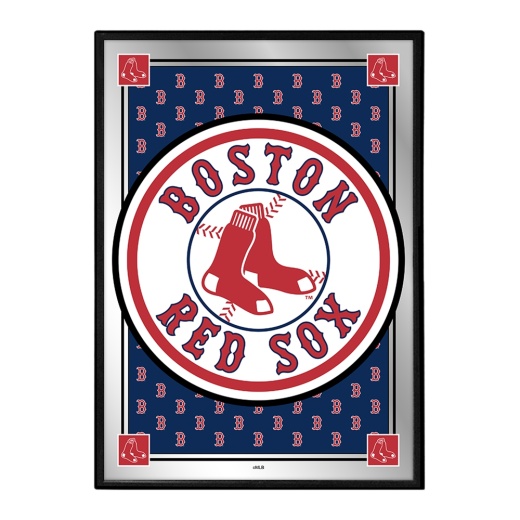Boston Red Sox: Vertical Team Spirit Framed Mirrored Wall Sign