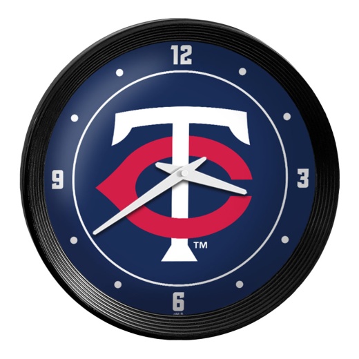 Minnesota Twins: Logo Ribbed Frame Wall Clock